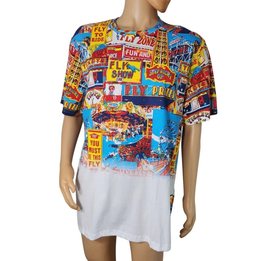 Born Fly Men's "Fly Zone Carnival" Multicolo Graphic Print T Shirt Size 2XL (15)